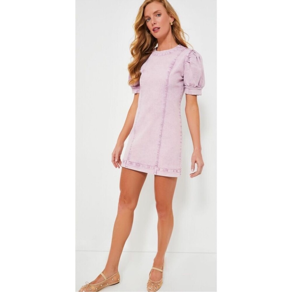 HYACINTH HOUSE Lilac Stretch Denim Juniper Mini Dress